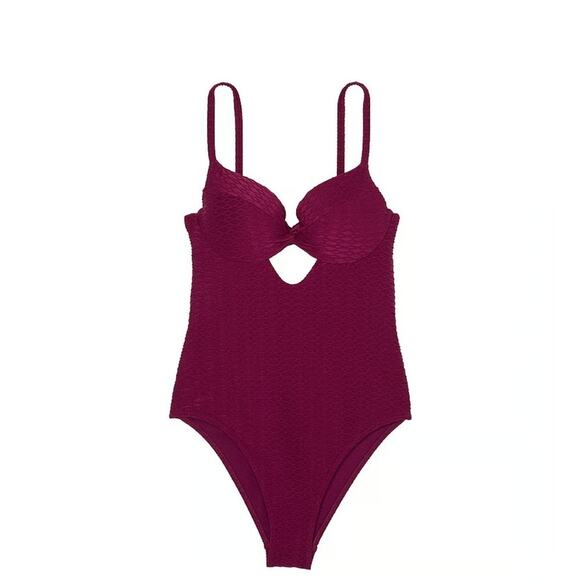 Victoria’s Secret Twist Push-Up One-Piece Swimsuit L Maroon – NWT - Picture 3 of 15